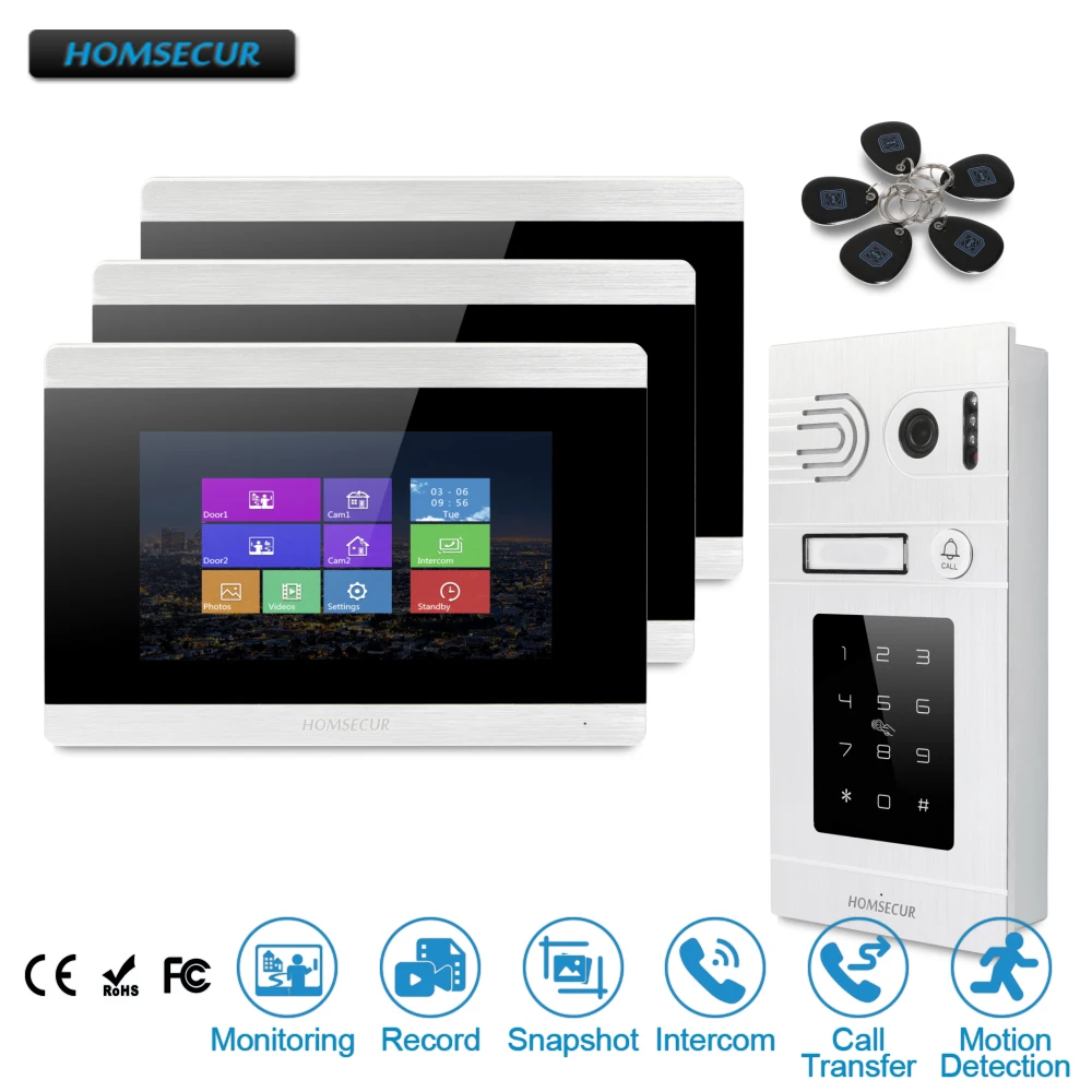 

HOMSECUR 7" Hands-free Video Door Entry Phone Call System+Aluminium Alloy Camera BC071-S +BM715-S