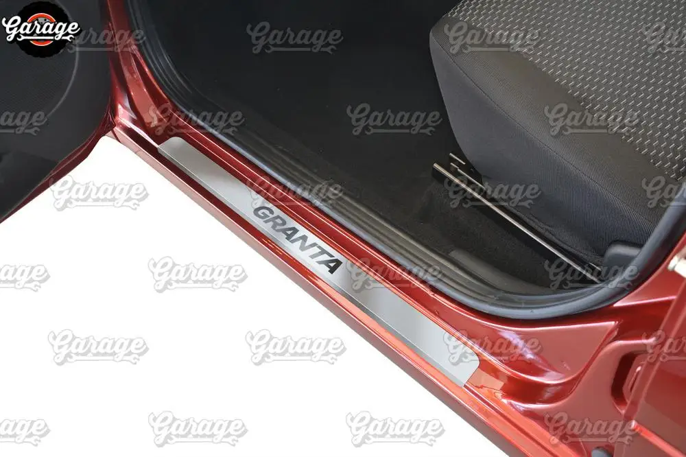 Защитные накладки на пороги для Lada Granta Sedan/Liftback 2011- аксессуары из нержавеющей стали защита интерьера литье
