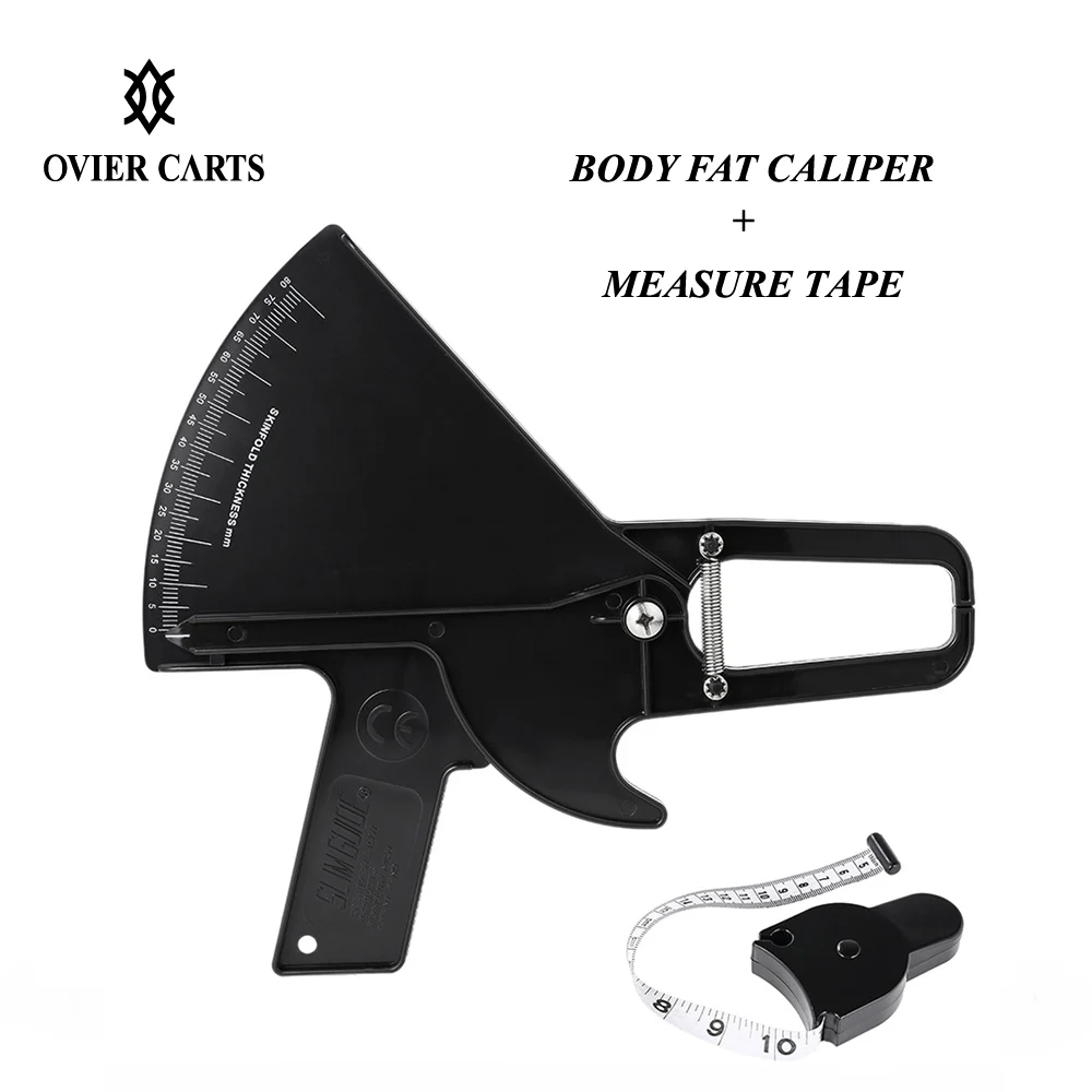 

80mm Skinfold Body Fat Caliper Set With Measure Tape Body Fitness Fat Tester Beauty Health Keep Measurement Tool