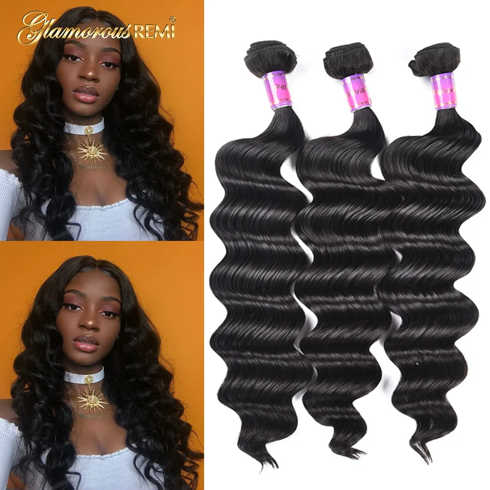 Us 4208 Aliexpresscom Buy Loose Deep Wave Human Hair Bundles Peruvian Virgin Hair Loose Wave Soft And Bouncy Human Hair Extensions Free Shipping
