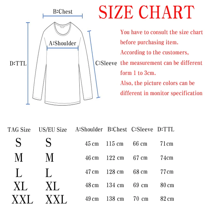 800 Jacket Chart Size