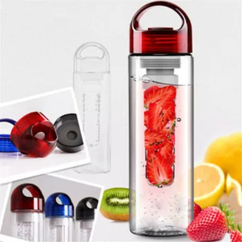 

1Pc 700ML Plastic Fruit Infuser Water Bottle With Filter Leakproof Sport Hiking Camping Drink Shaker Bottle 3 Colors