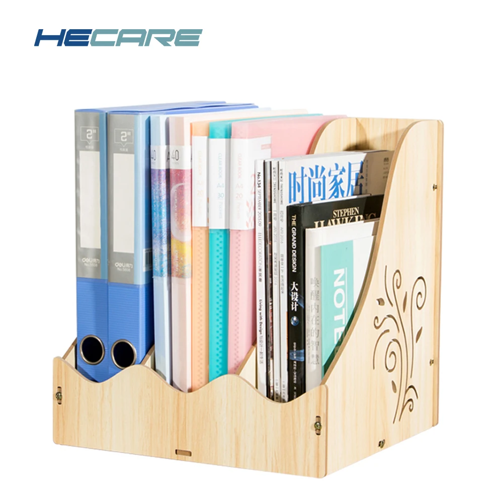HECARE Home Office Organizer for File Shelf Wooden Bookshelf Office