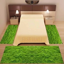 Else 3 шт. зеленая трава пол цветочный дизайн 3d узор принт Нескользящая микрофибра моющийся Декор Спальня области ковер набор