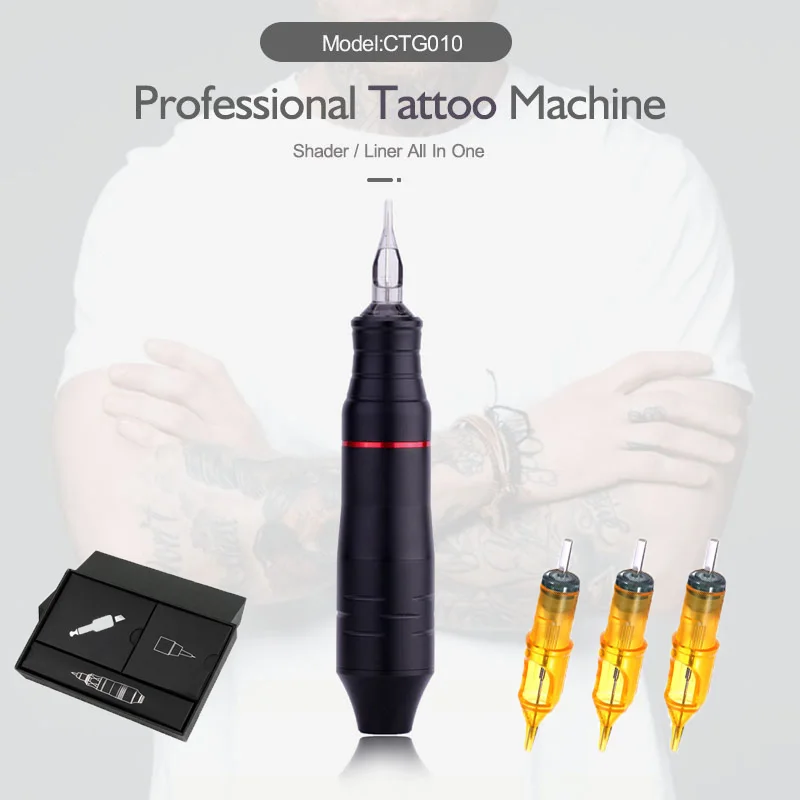 

Newest Professional Makeup Tattoo Pen Machine Permanent Eyebrow Lip Contour Pen Beauty Art Tattoo Gun with Cartridge Needles