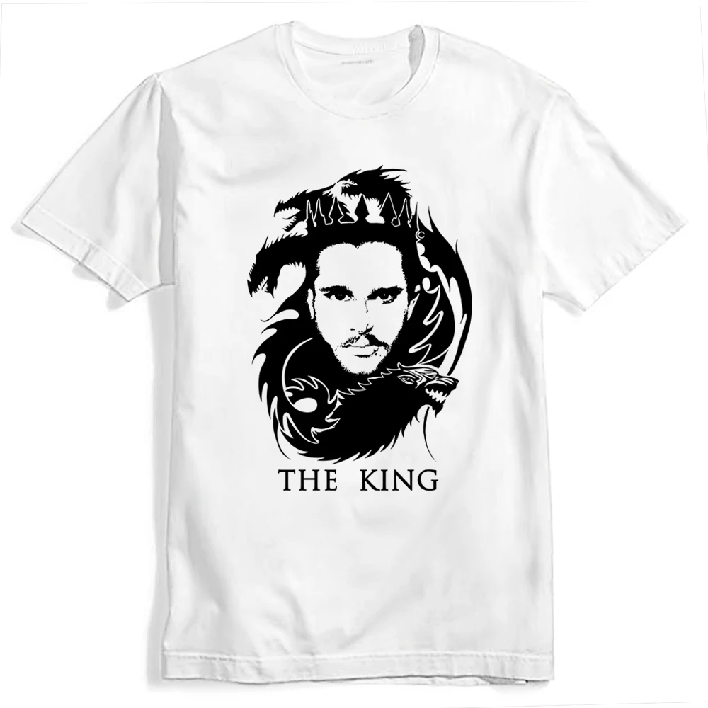 

New JON SNOW game of thrones women tshirt The king in the north T-SHIRT TEE T Shirt Short-Sleeve Cotton T-Shirt for Men