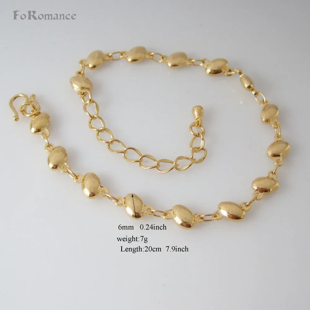 

Min Order 10$/Can mix design //NEW 7.9inch 20cm - YELLOW GOLD OVERLAY FILLED BRASS OVAL PLAIN BEADS WIDTH 6MM LINK BRACELET