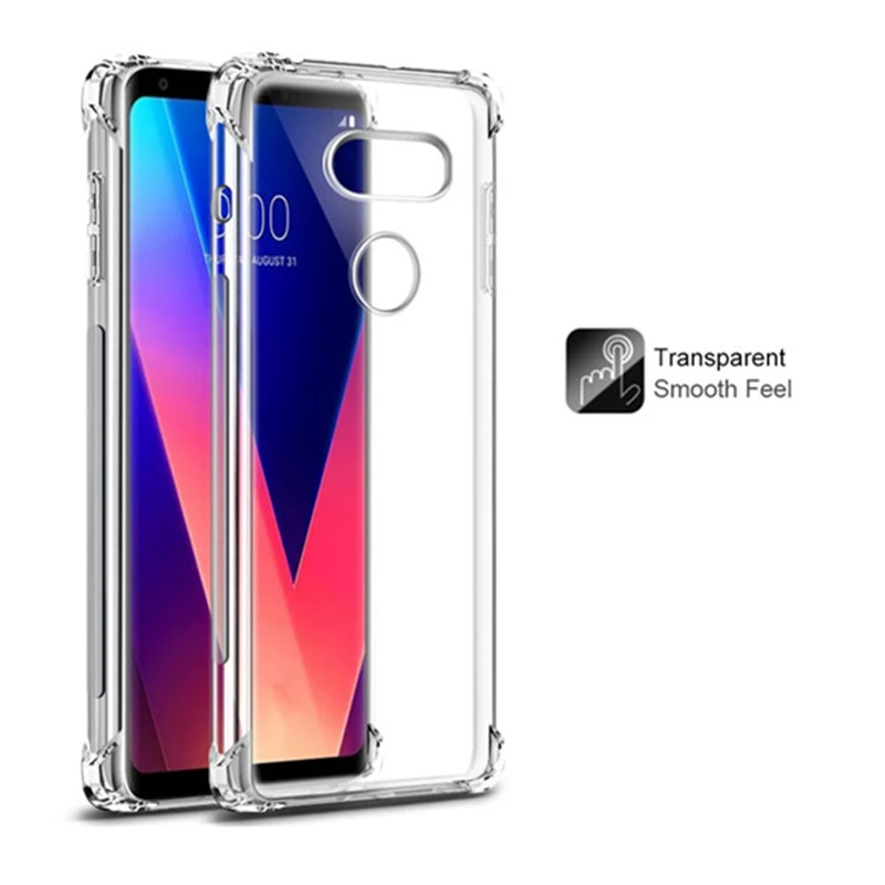 

Ultra Slim Crystal Clear Soft Shockproof Armor Cover For LG G6 Q6 7 Stylo 3 K4 K8 2017 EU US Currency Air Cushion Silicone Case