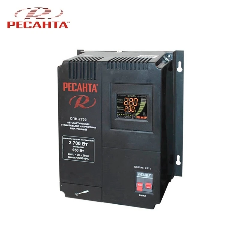 Single phase voltage stabilizer RESANTA SPN-2700 Relay type Voltage regulator Monophase Mains stabilizer Surge protect 10pcs lot intersil isl6263crz 6263crz 5 bit vid single phase voltage regulator for imvp 6 santa rosa gpu core