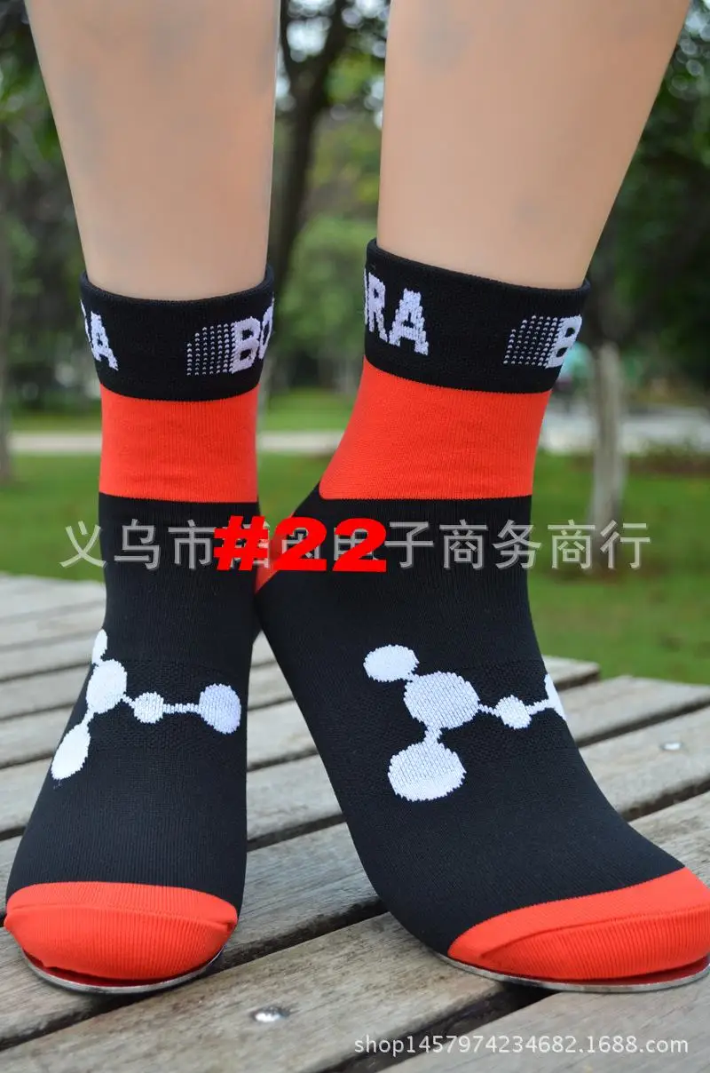 

pro team bora red cycling socks breathable high knee Protect Feet Breathable sprots Sock Outdoor cycling wear