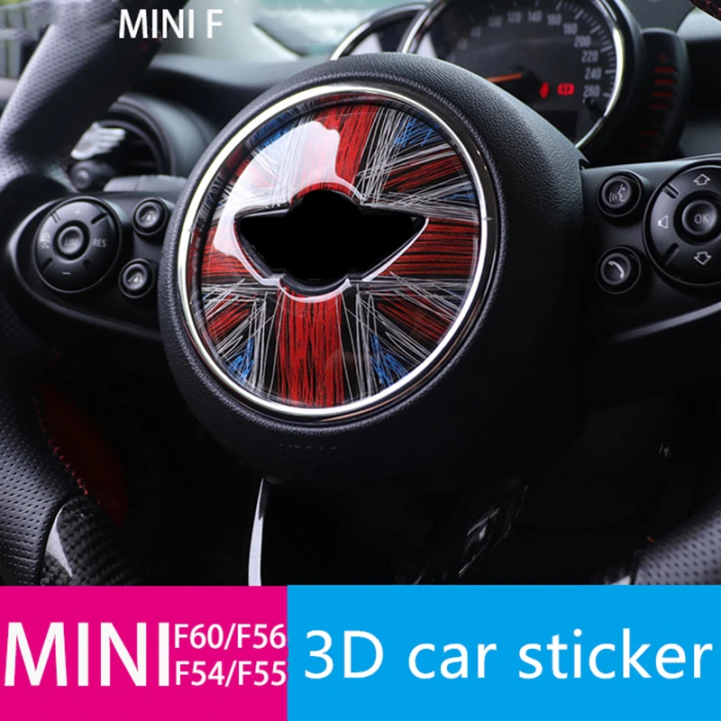 

3D Car Steering Wheel Center Stickers Decoration Decal for Mini Cooper Countryman F60 F54 F55 F56 JCW Accessories