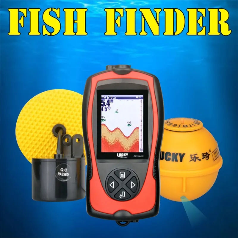 محظوظ FF1108-1CLA المحمولة 100 متر كابل اللاسلكي سونار السمك مكتشف الأسماك محدد المصباح الكاشف الاستشعار إنذار الصيد أداة السيارات