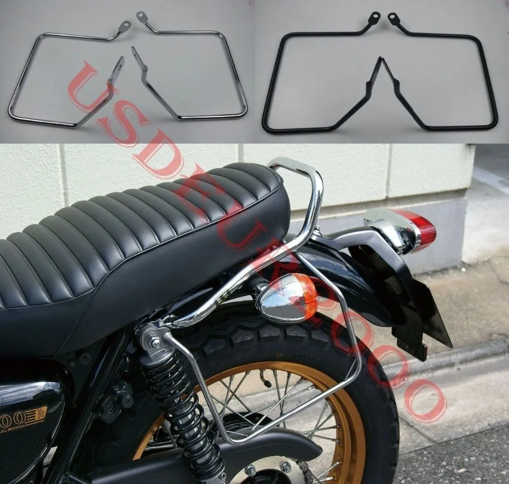 

Pannier Rails Saddlebag Support Guard Bars Brackets for Kawasaki W400 W650 W800 BC-EJ400A/BC-EJ650A/EBL-EJ800A Chrome Black