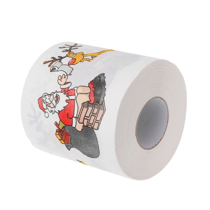 2 Layers Christmas Santa Claus Deer Toilet Roll Paper Tissue Living Room Decor Toilet Tissue Gift 5