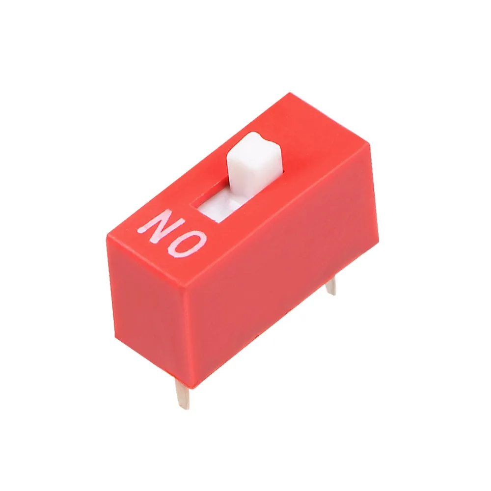 UXCELL 50 шт. DIP Настенные переключатели красный 1-2 Позиции 2,54 мм шаг для макетные платы PCB как переключить или на выключатель к вашему проекту