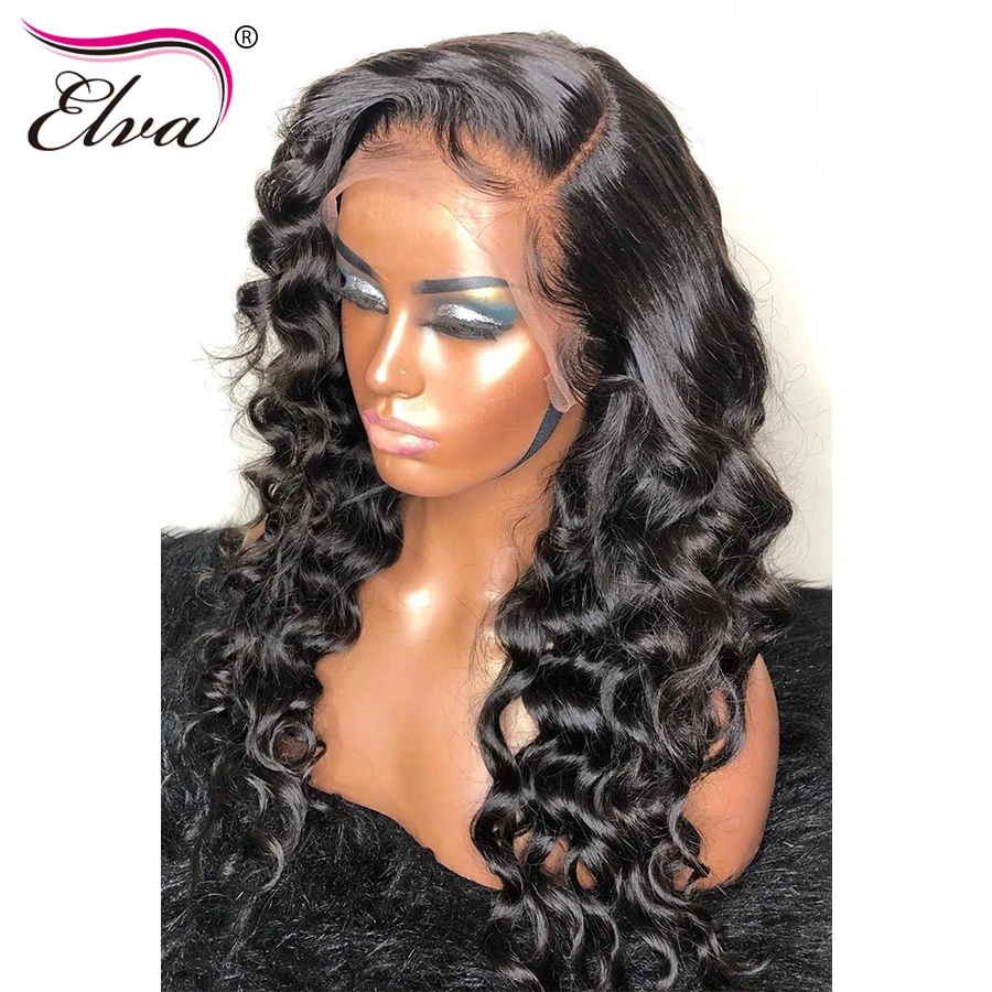 US $57.73 Loose Wave Lace Front Human Hair Wigs Pre Plucked With Baby Hair 13x6 Ear To Ear Brazilian Remy Hair Lace Front Wig Elva Hair