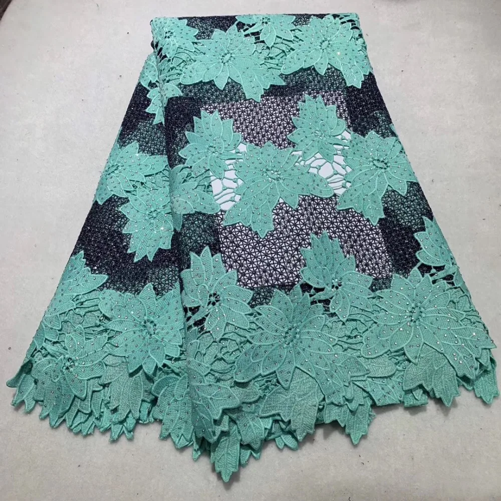 

2019 High Quality Wholesale African Heavy French Stones Lace Fabric Embroidery Mesh Nigerian Lace Materials For Wedding or Party