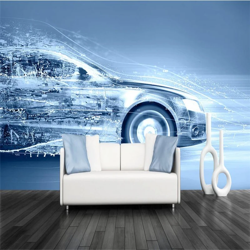 Geometric Wall Papers Dynamic Car Wall Murals Custom Photo Wallpapers