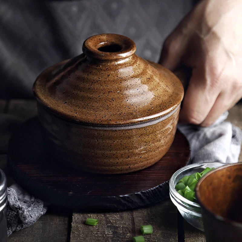 Samll одна японская кастрюля тушеная кастрюля быстро грубая керамика суп рисовый горшок с крышкой Высокая температура здоровья мини горячий горшок