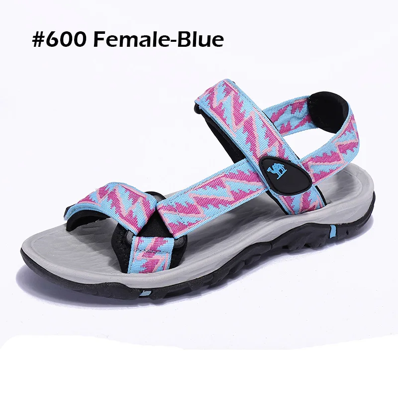 CAMEL/женские и мужские уличные сандалии; клетчатые Летние повседневные удобные нескользящие треккинговые туфли; пляжные рыболовные сандалии - Цвет: Небесно-голубой