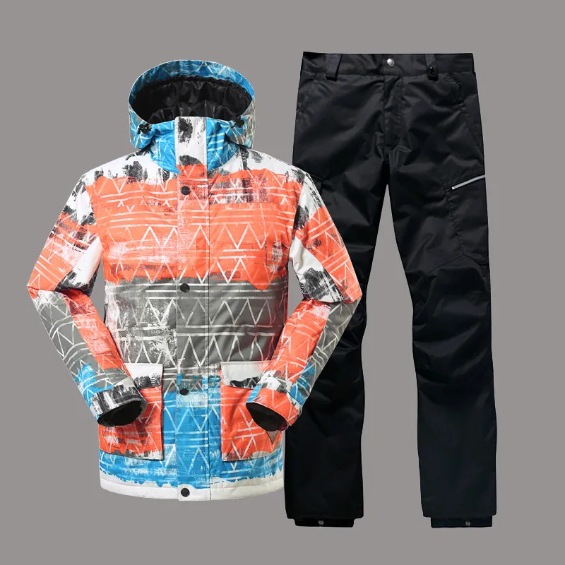 

GSOU SNOW Men Ski Jacket Pant Snowboard Skiing Suit Waterproof Windproof Breathable Super Warm Clothing Male Winter Wear Suit