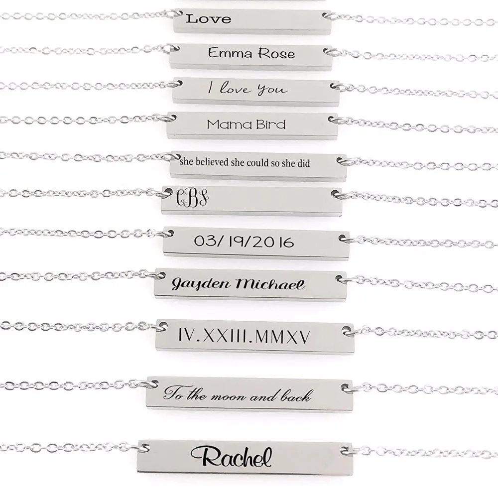 

Unisex Stainless Steel Customized Dog Tags Pendant Name Engraved Tag Necklace Jewelry Birthday&Mother's Day Gift Wholesale