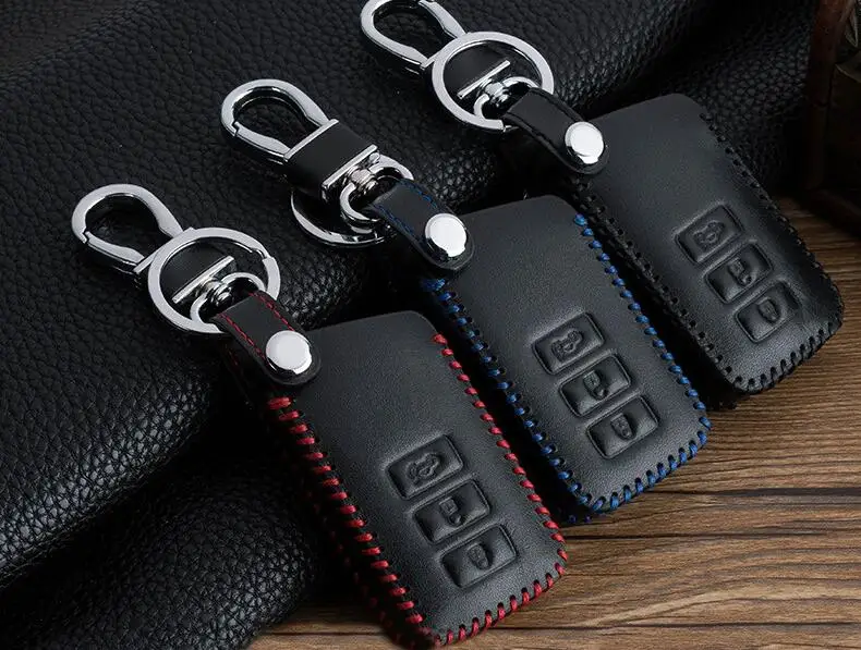 

Car Genuine Leather Remote Control Car Keychain Key Fob Cover For Lexus NX GS RX IS ES GX LX RC 200 250 Auto accessoires