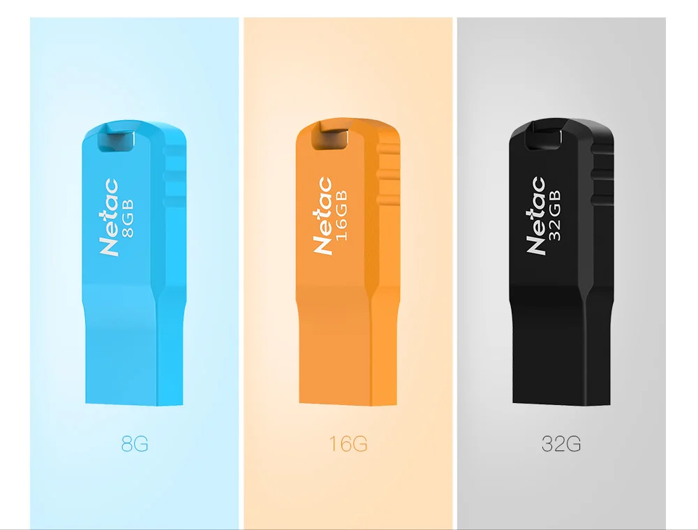 Netac U195 USB2.0 USB флеш-накопитель мини-флэш-накопитель 8 ГБ 16 ГБ 32 ГБ Черный Синий Оранжевый прямоугольная память флеш-накопители U Stick