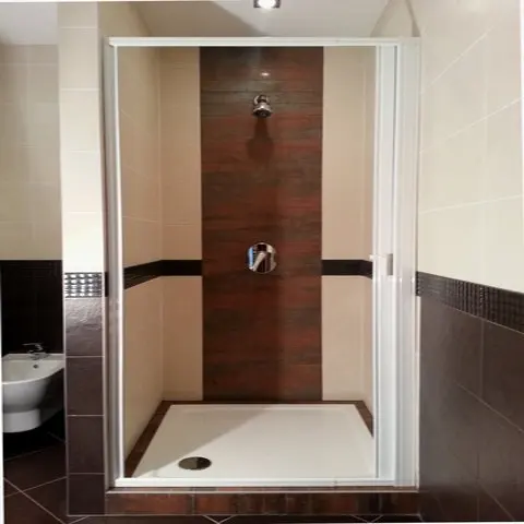 Ecol/ógica Roll System Mampara Ducha Enrollable Aluminio Blanco Autolimpiable Extensible 60-90 cm Ancho Marca CE. Puerta Transparente
