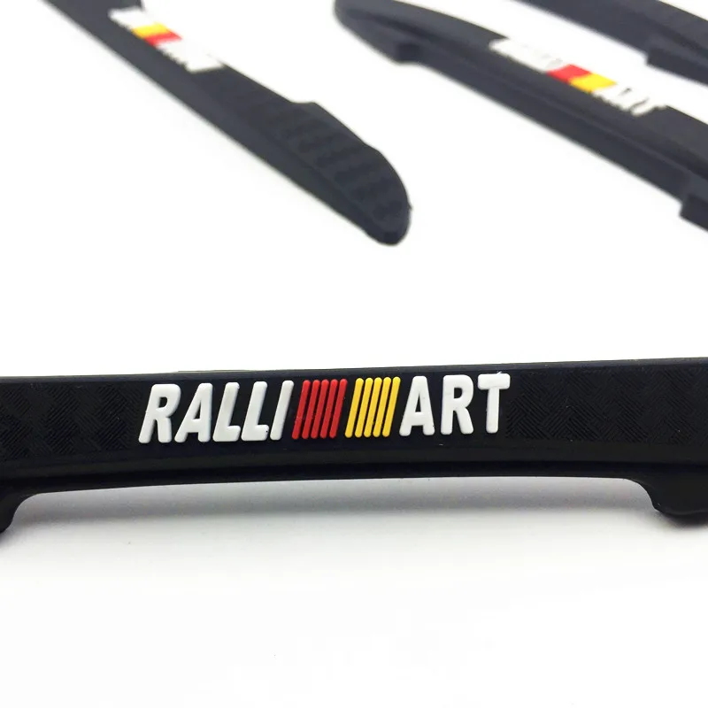 FDIK 4pcs RALLI ART logo Car Door Anti-collision Bumper Strip Guards Auto Door Side Protector Sticker Scratches For mitsubishi