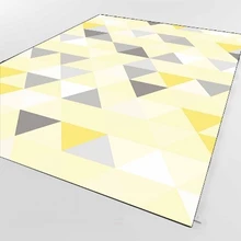 Else желтый пол Серый Белый треугольник геометрический 3d принт Нескользящая микрофибра для гостиной декоративный современный моющийся коврик