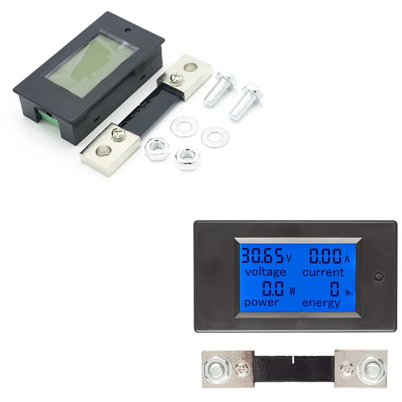 

DC 6.5-100V 0-100A LCD Display Digital Current Voltage Power Energy Meter Multimeter Ammeter Voltmeter w/ 100A Current Shunt