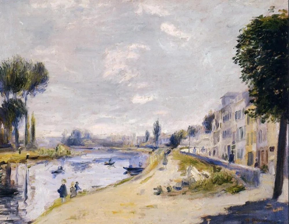 

High quality Oil painting Canvas Reproductions The Banks of the Seine (1875) By Pierre Auguste Renoir hand painted