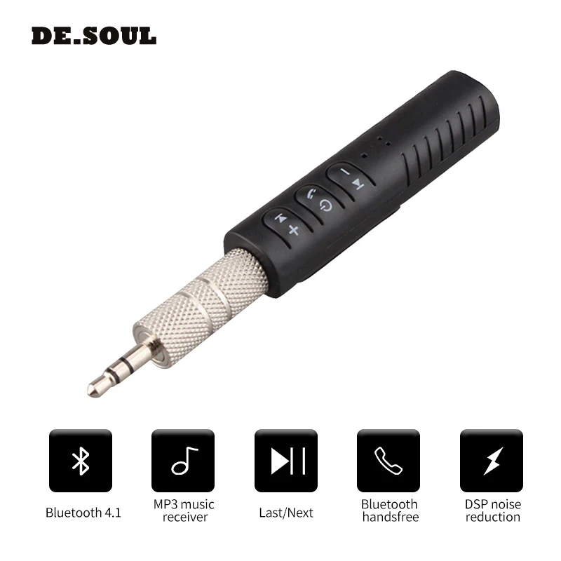 

Stylish Car Accessories colour bluetooth aux adapter Collar clip 4.1 car bluetooth Audio Receiver 3.5MM bluetooth car handsfree