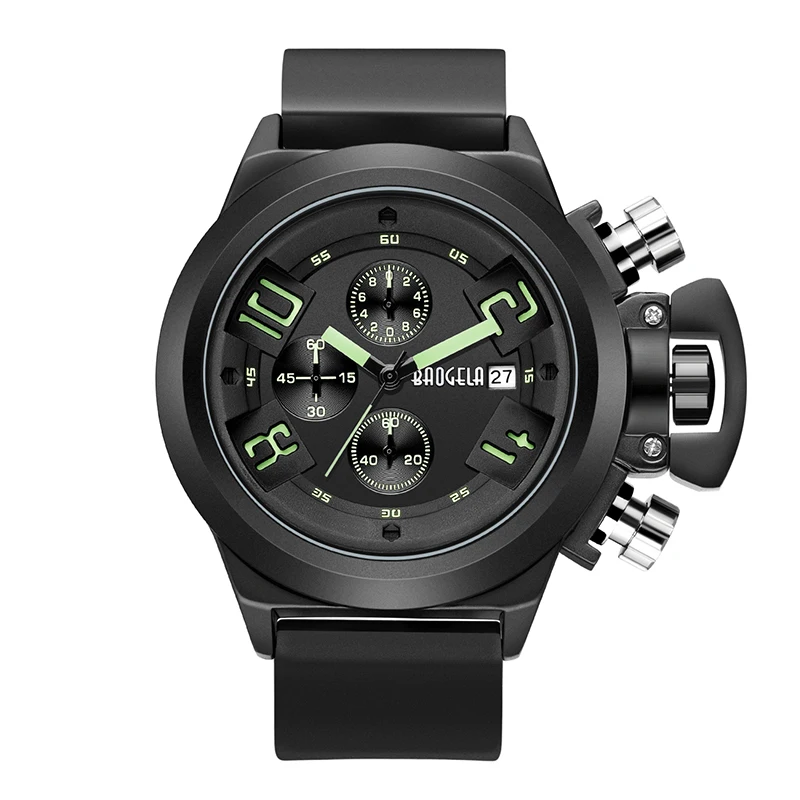 

BAOGELA Chronograph Mens Watches Black Fashion Quartz Watch New Relogio Masculino Gifts Sport Wristwatch