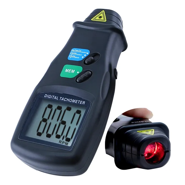Digital 2 in 1 LASER Portable Sensor Photo & Contact Tachometer Tach