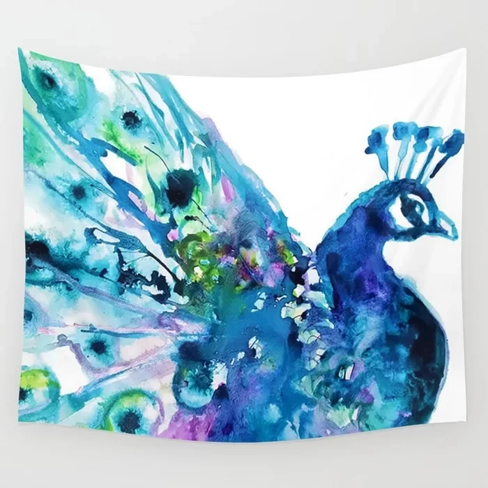 

Artwork Animals Pattern Hippie Tapestry Wall Hanging Thicken Tapestries Peacock Bear Art Pattern Wall Art Christmas Home Decor