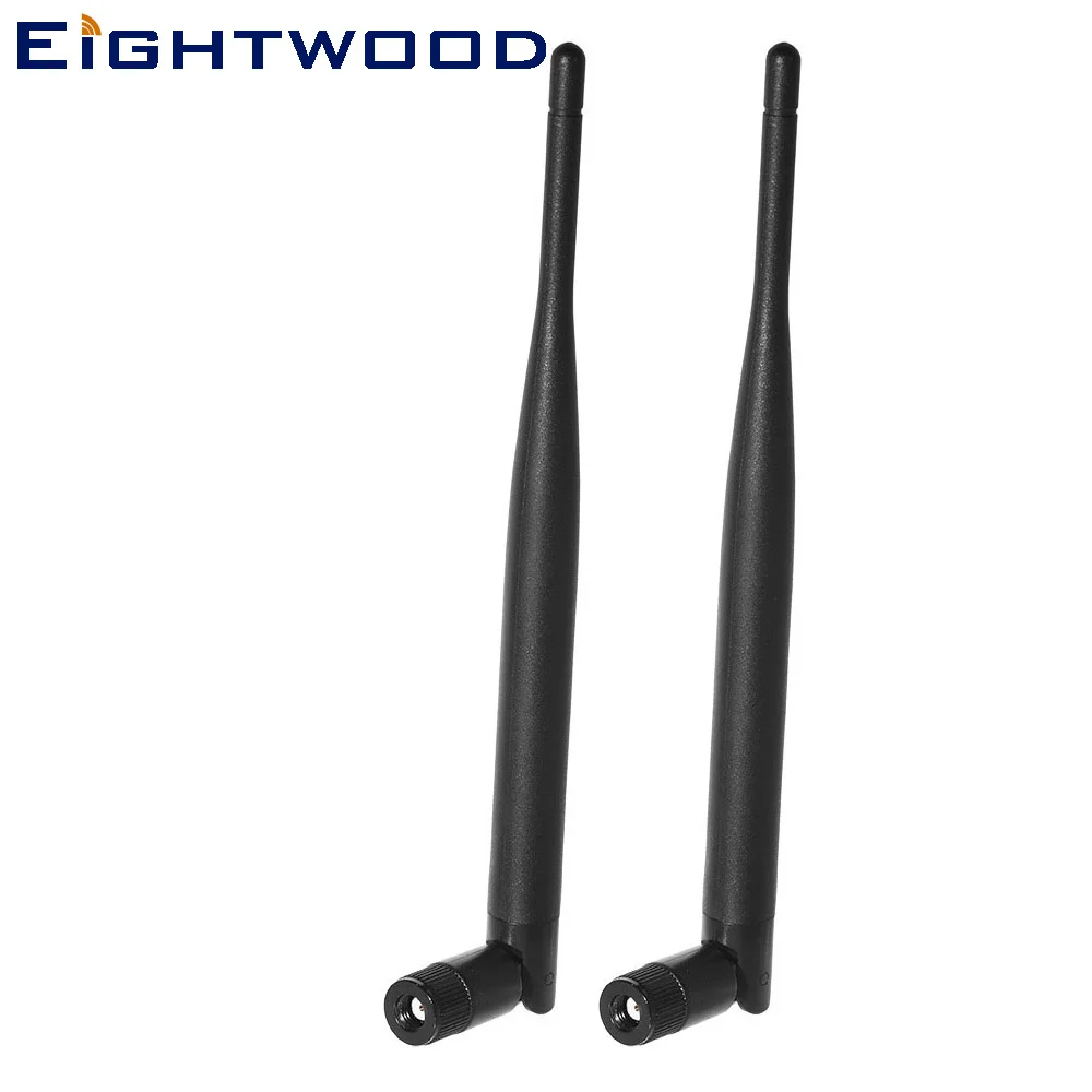 Eightwood 2-Pack 2,4 GHz 5GHz 6dBi двухдиапазонный RP-SMA коаксиальный адаптер WiFi антенна для ip-камеры