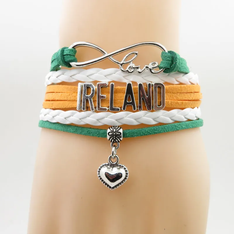 Модный классический браслет с флагом Ирландии ручной работы Ирландия Мужчины и Женщины Браслеты Лучшие Ирландия подарок