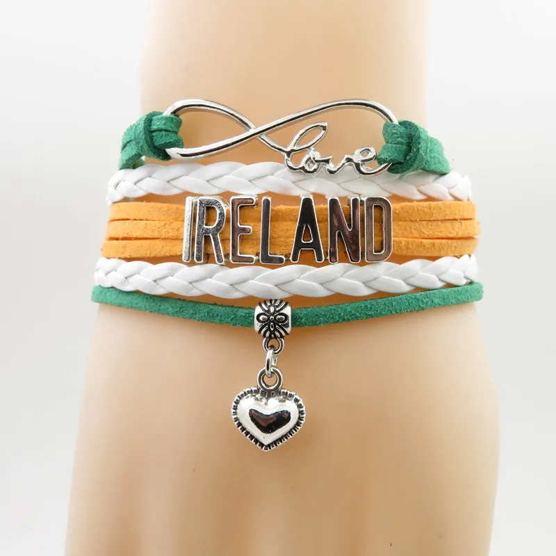 

love ireland Bracelet heart Charm love ireland country bracelets & bangles for woman and man jewelry birthday gift