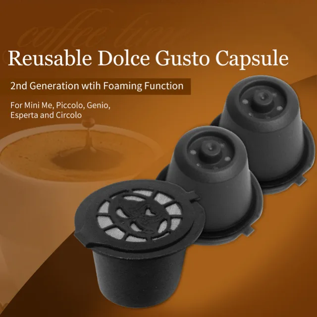 Cheap 6PCS Refillable Reusable Coffee Capsule Filter Compatible with Nescafe Dolce Gusto refill Nespresso Soft Capsules Coffee Accesso