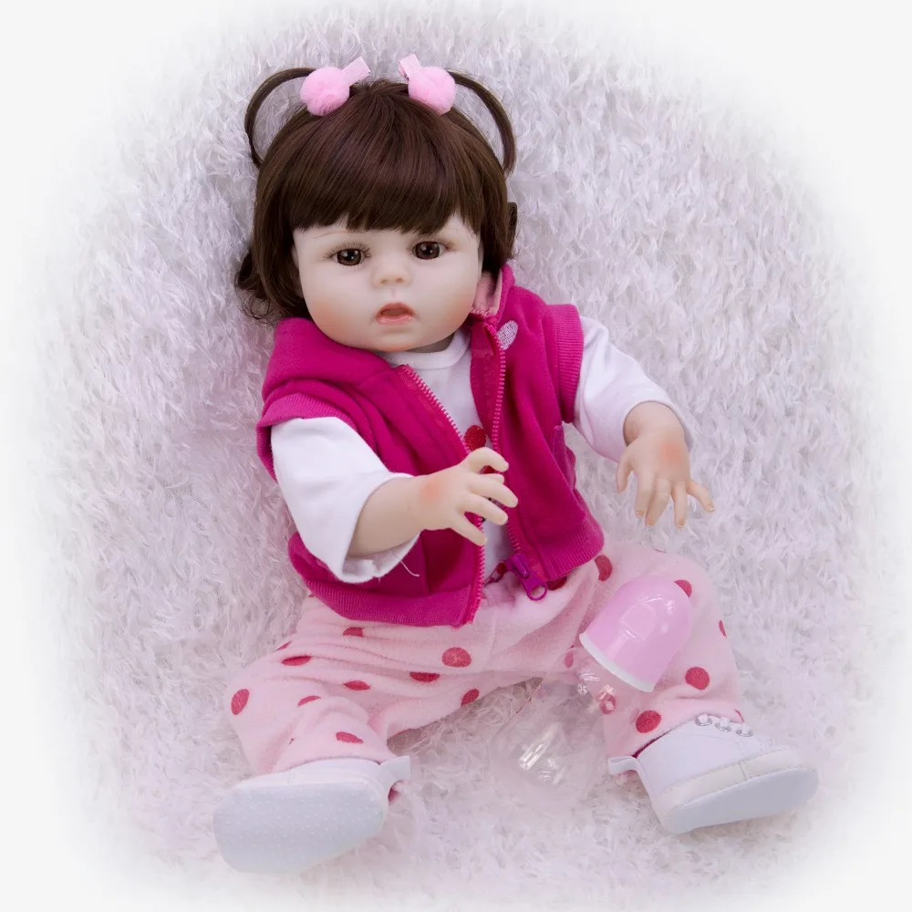 KEIUMI 19 дюймов Reborn Baby Doll Силиконовые Яркий принцесса стильная Reborn Baby Menina кукла, винил Boneca для детей для дня рождения