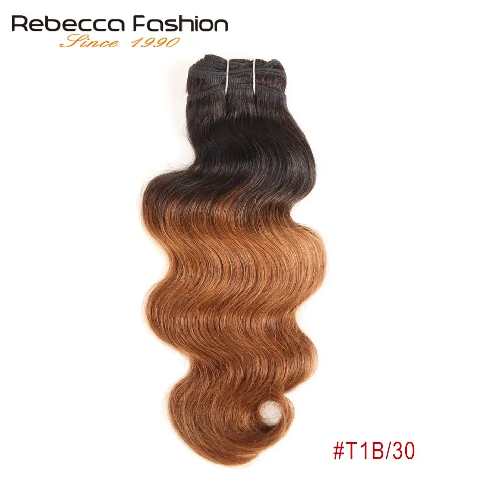 Rebecca бразильский естественное тело волна волос 1 Комплект Цветной # T1B/30 # T1B/27 # T1B/99J # T1B/BUGR человеческих волос 10-22 дюймов