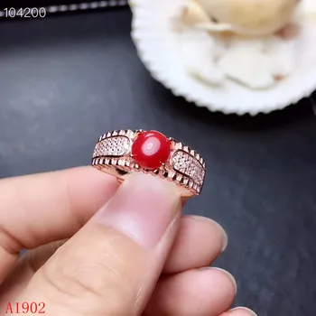 

KJJEAXCMY fine jewelry 925 sterling silver inlaid natural red coral gemstone female ring luxury support detection