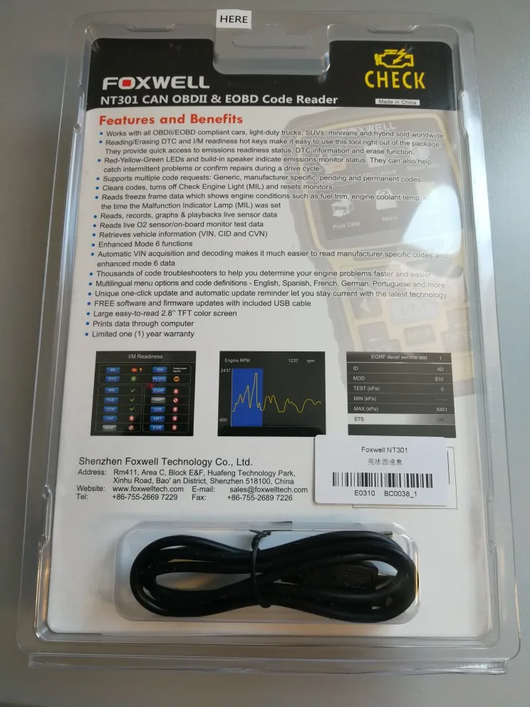 foxwell nt301 obd2 отзывы