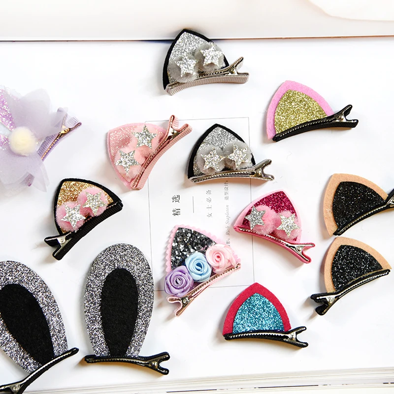 

1 pair Children's Headdress Hair Clip Cat Ears Clip Rabbit Ears Girls Clip Small Hairpin Hair Accessories