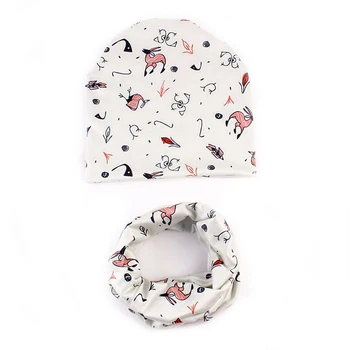 

Cotton Baby Hat Set Chic Boys Girls Autumn Spring 2pcs Cap Scarf Suit Kids Newborn Children Collar Neck Gaiter+Beanie