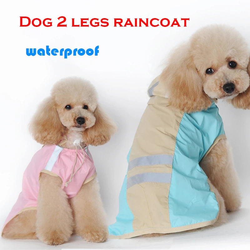 

S-7XL 10 Sizes 2 Legs Dog Reflective Raincoat Hooded Pet Coats Jacket Dog Clothes Outdoor Rain Coat Waterproof Pet Clothing Dog