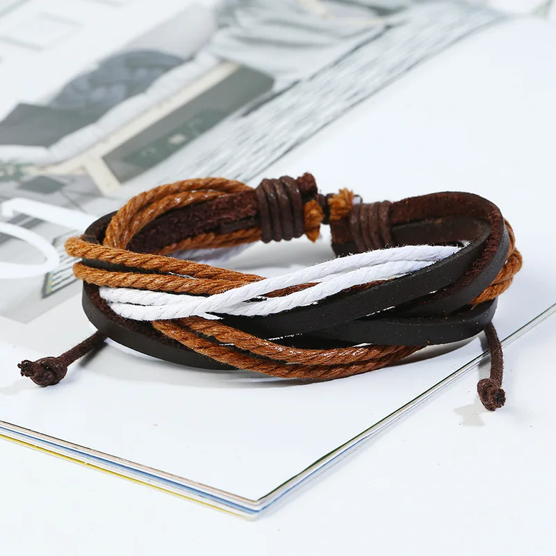 

Fashion Braided Casual Bracelets Multilayers Wrap Ropes Bracelets Friendship Pulseras Jewelry For Men Women