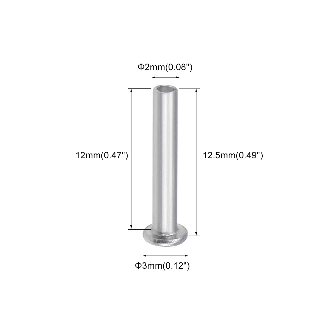 UXCELL 100 шт алюминиевые плоские головки полутрубчатые заклепки M2x12/M2.5x4/M2.5x10/M3x6/M3x9/M4x12/M4x20/M5x12/M6x12mm серебристые заклепки